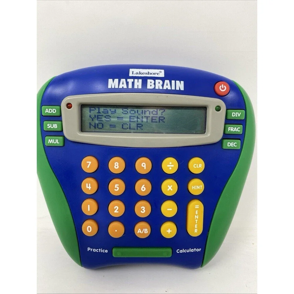 Lakeshore Math Brain Educational Electronic Practice Calculator Handheld-Tested